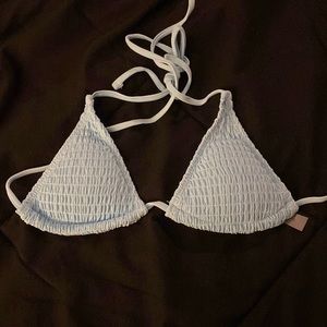 SHEIN light blue ribbed triangle bikini top size small